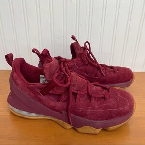 Nike 2017 LeBron 14 Sneakers Shoes Style# AH8289-600 Suede Red/Wine Men’s Size 9
